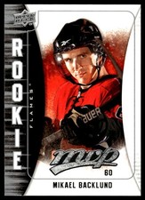 2009-10 Upper Deck MVP #313 Mikael Backlund Calgary Flames Rookie Hockey Card. rookie card picture