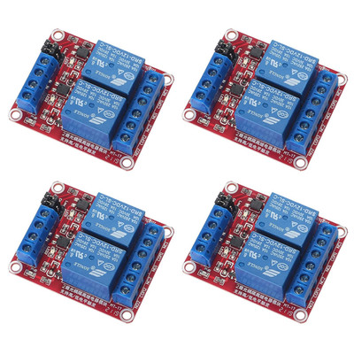 4Pcs DC 12V Relay Module 2 Channel Relay Board with Optocoupler Support High or