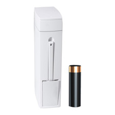 Slim Bathroom Trash Can with Toilet Brush Combo Set, space-saving design