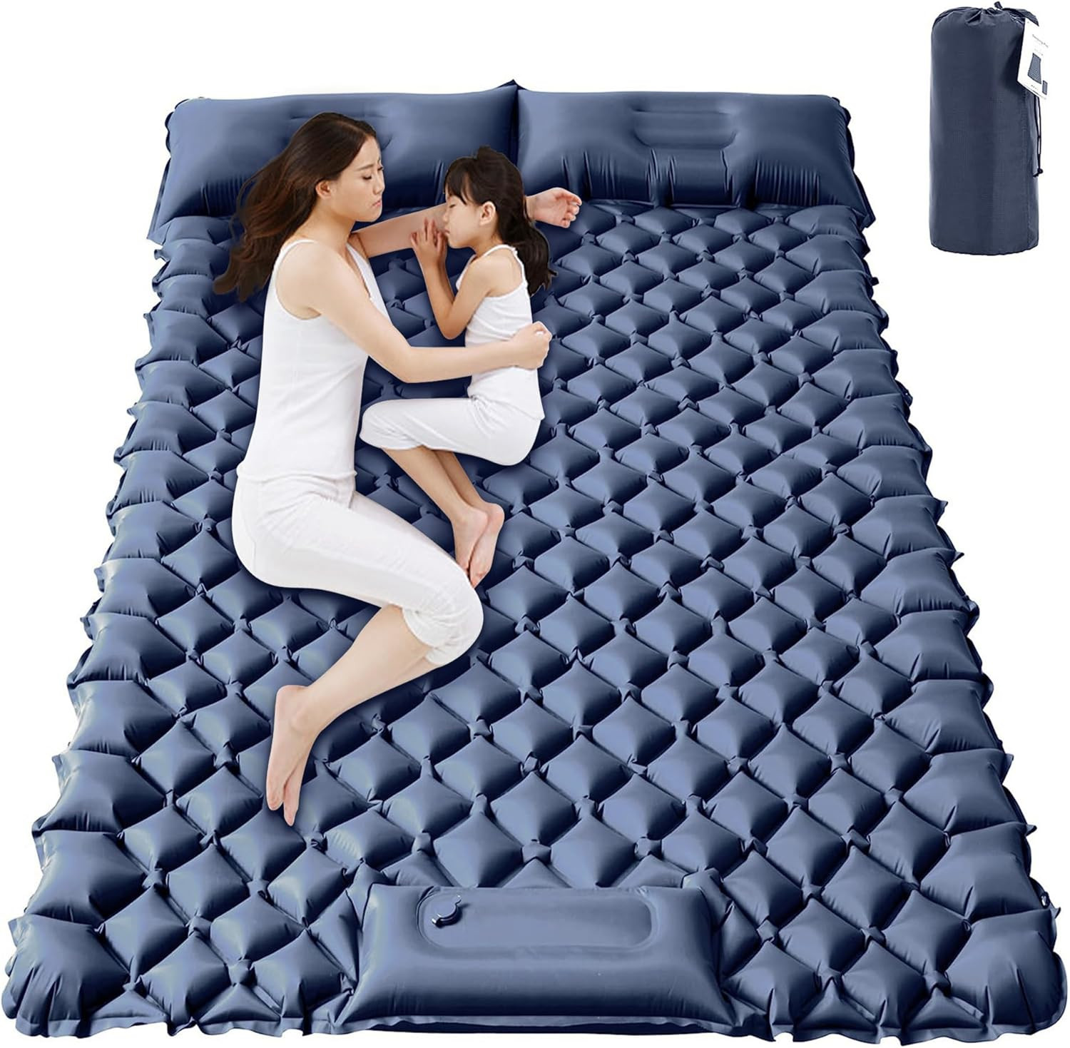 EULANT 2 Personas Colchoneta Inflable Acampada Con Bomba De Pie,Colchón De Aire