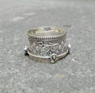 Solid 925 Sterling Silver Flower Ring Spinner Ring Handmade Ring All Size w45