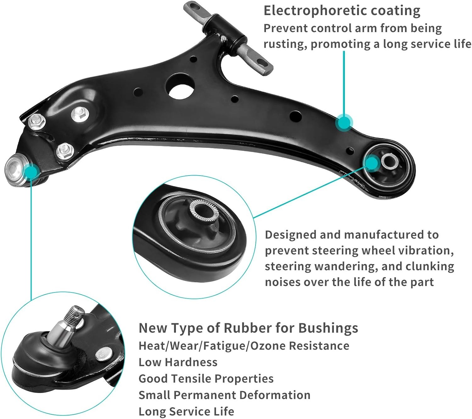 YITAMOTOR Front Lower Control Arm Compatible with 2008-2019 Highlander/Venza