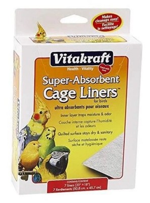 Cage Liners for Birds - for Parrot, Parakeet, Conure, and Cockatiel Cages White 