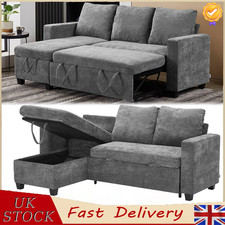 Large Pull Out Universal L-Shaped Convertible 3 Seater corner sofa bed w/storage