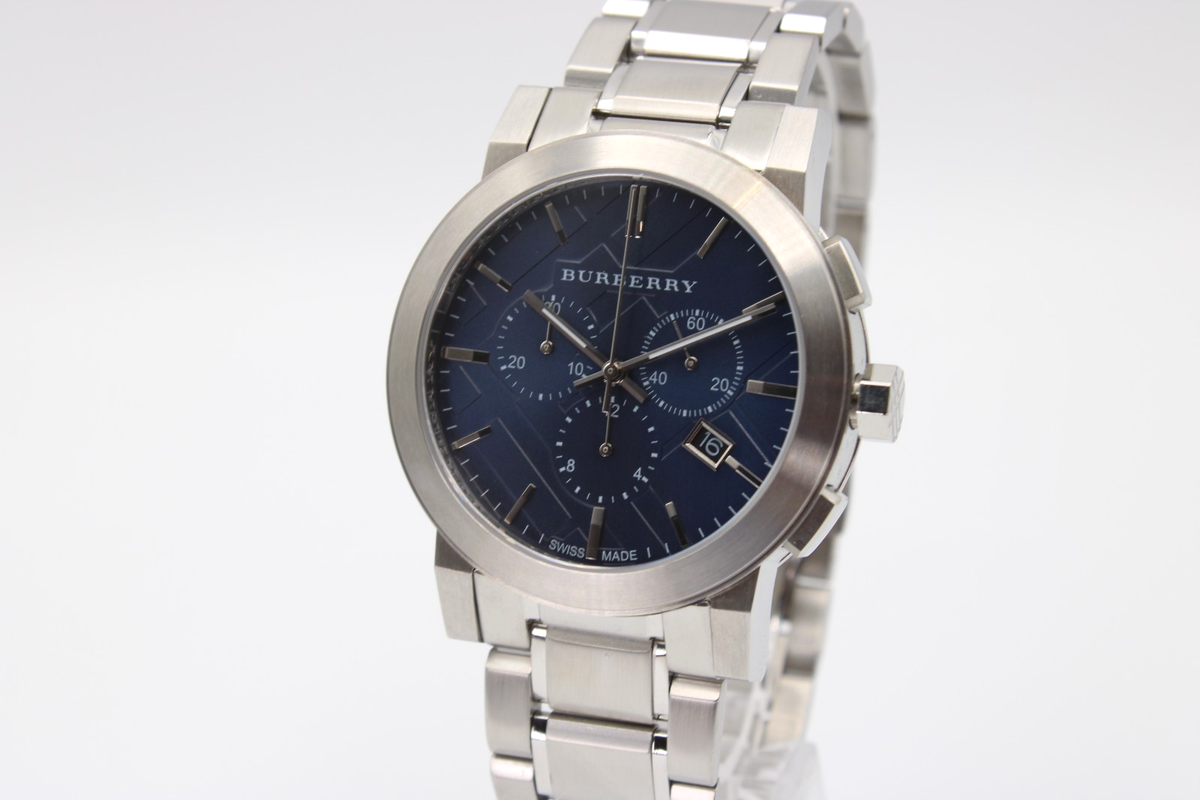BURBERRY 42mm Blue Dial Stainless Steel Men's Watch The City