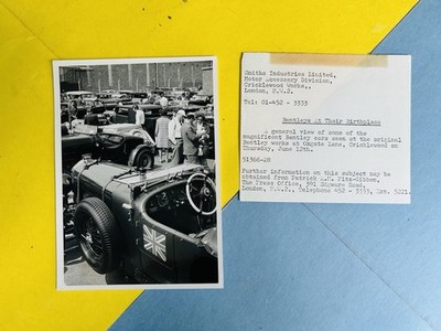Vtg 1960s BENTLEY PHOTO   Bentleys At Their Birthplace   Smiths Industries Ltd