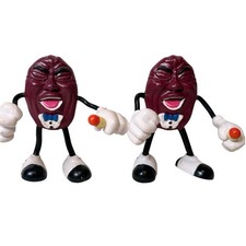 Vintage 1987 California Raisins Lead Singer PVC Figures Set of 2 Applause CALRAB