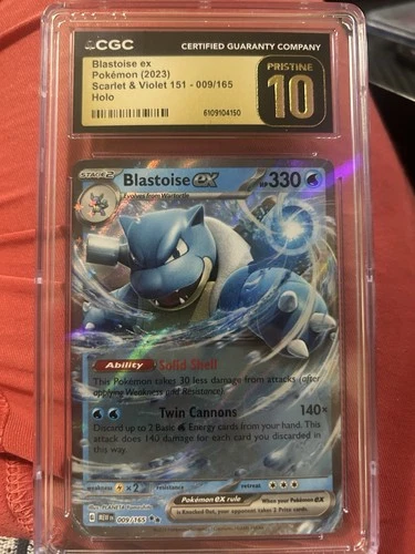Pokémon Blastoise ex 009/165 Scarlet & Violet 151 Holo CGC 10 English