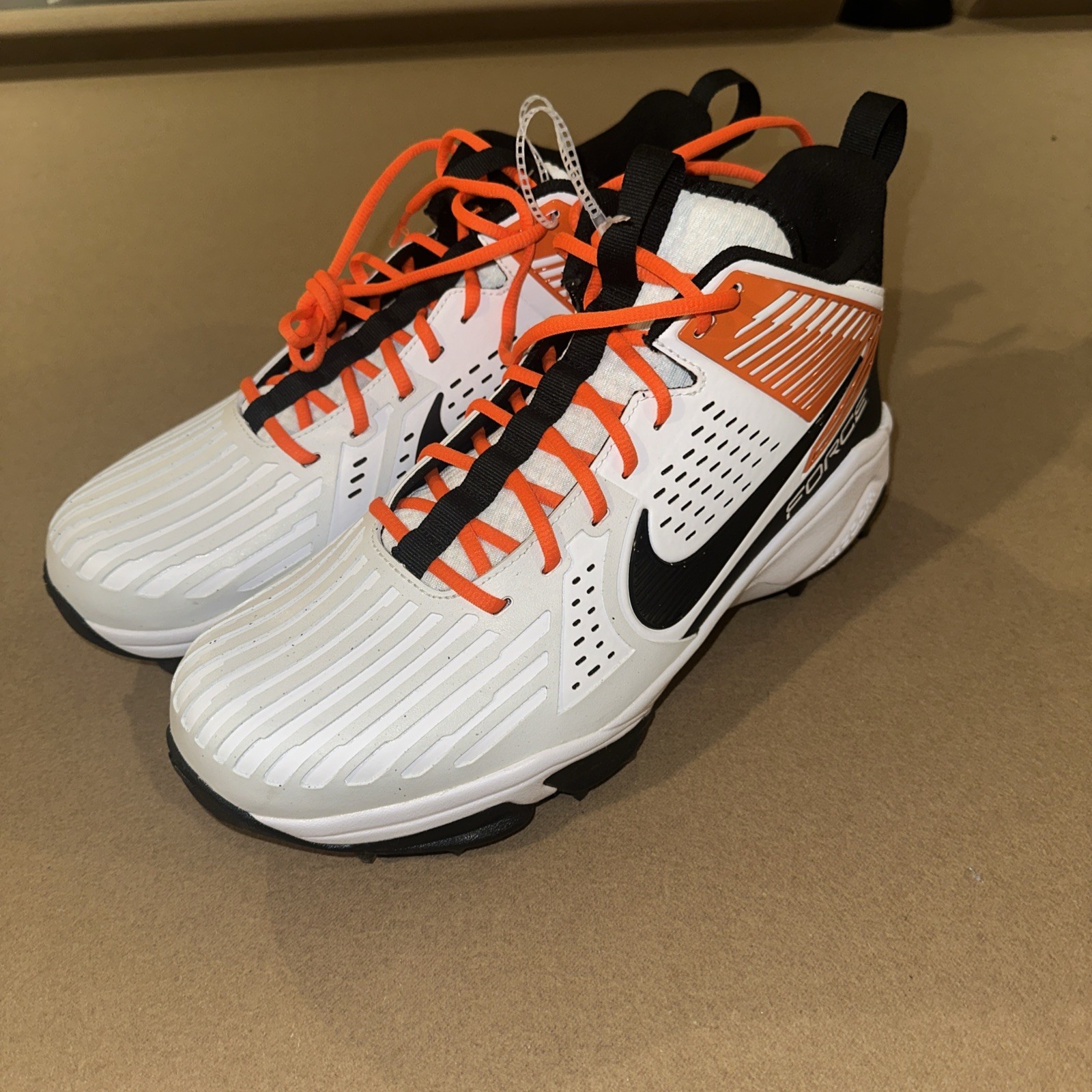 Nike Men's Force Savage Pro 3 Football - Size: 13- FJ8163 106 - White / Orange