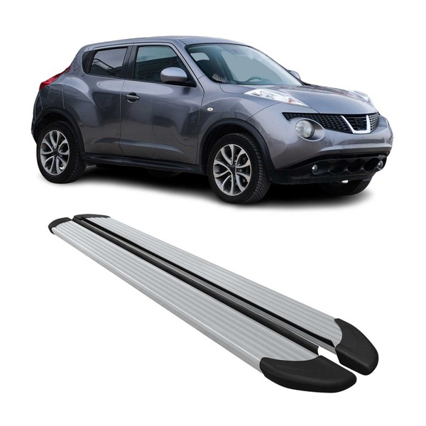 Seitenschweller Trittbretter Schweller FüR Nissan Juke 2011-2019 Aluminium Grau-image