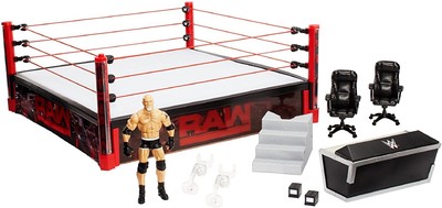 Wwe Elite Scale Raw Main Event Ring W Bill Goldberg Elite W Light Up Ring Apron Ebay