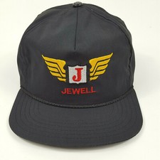 Vintage Jewell Wing Logo Trucker Hat USA Made Adjustable Snapback Hipster Cap