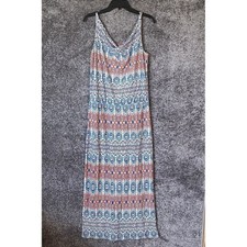 Cabi Maxi Dress Womens Medium Sleeveless Knit Sundress Cowl Neck Festival Artsy