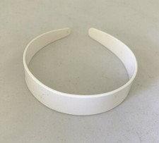 8 White Plastic 1 inch Headbands Tapered No Teeth Craft DIY Wedding Prom Dance