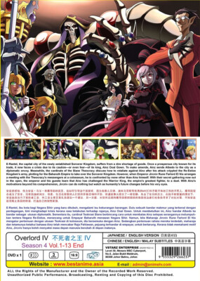 DVD Anime Overlord Season 4 ( IV ) TV Series (1-13 End) English
