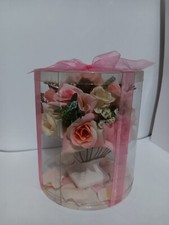 Valentine's Day Flowers Gift Beautiful Vase with Artificial Pink Roses in box