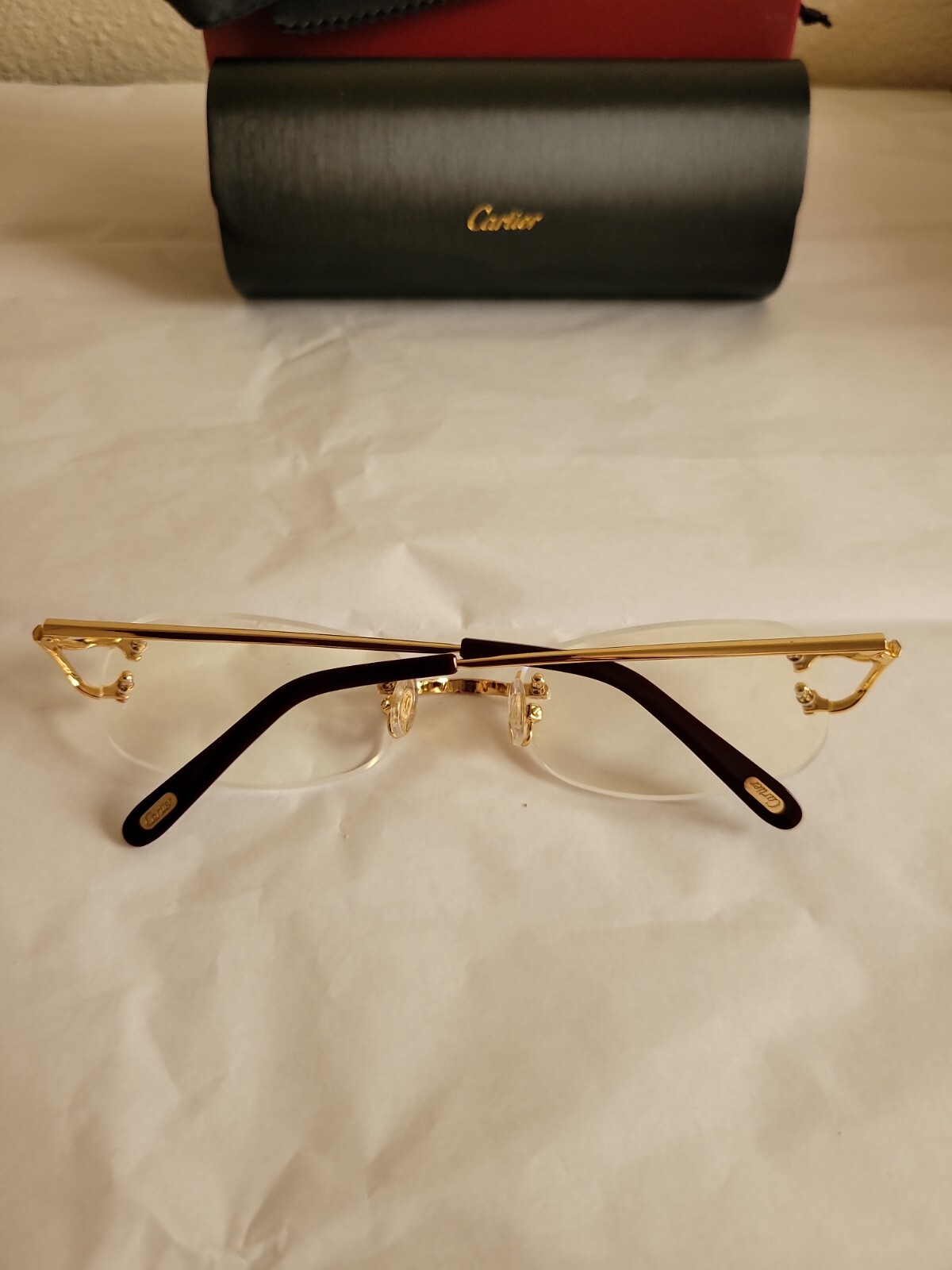 Cartier C Decor Vintage Optical Rimless gold Unisex Eyeglasses. image 7