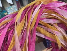 embroidery rayon ribbon flower 1/4" trim 7mm banana berry 1yd made in Japan