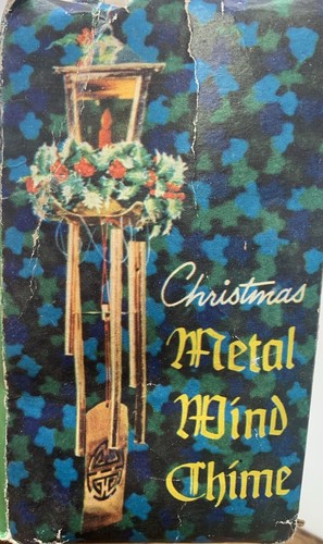 Vintage New in Box Christmas Metal Wind Chimes Hong Kong Mfg for SNP Chicago - Picture 2 of 10