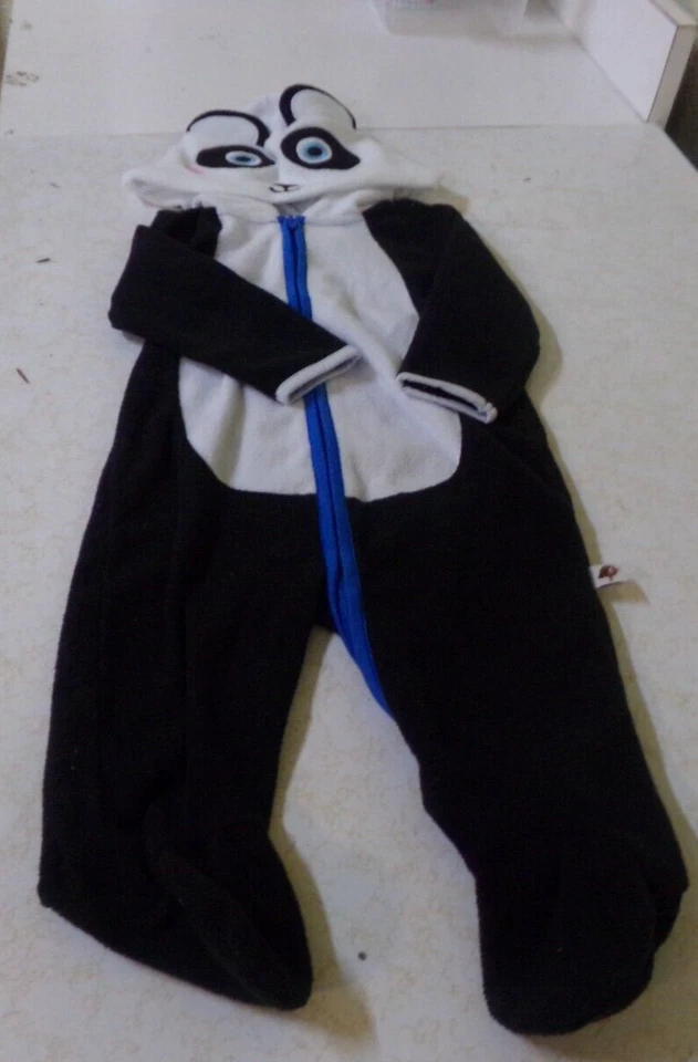 Pequeño Tillia Bebé Niño Unisex Una Pieza Panda Con Capucha Conjunto - Cierre de Cremallera Foto 4 de 4