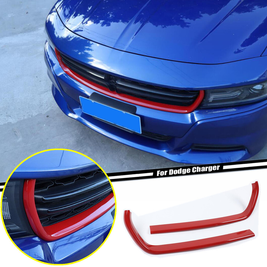 Red Front Grille Trim Strip for 2015-2023 Dodge Charger SXT