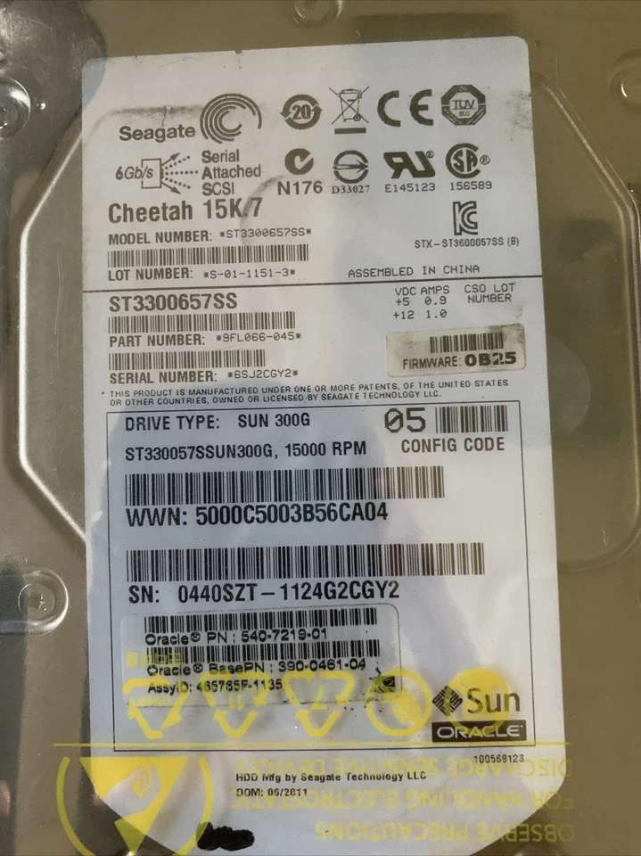 Seagate ST3300657SS 300GB 15K RPM 3.5" SAS HDD 9FL066 Cheetah 15K.7 - Image 2 of 4