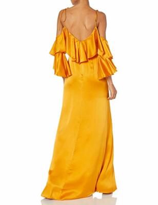 green emerald velvet dress Cinderella Divine CM343 Ladivine Marigold Yellow Satin Corset Embellished Gown, 4 / Marigold main image 1