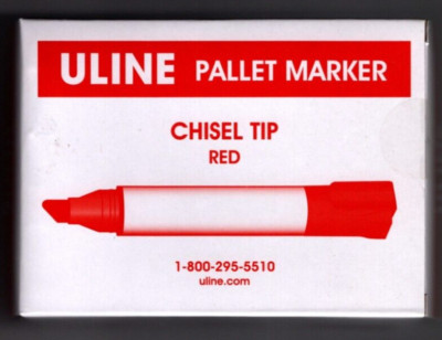 Uline S-12700R Jumbo Pallet Permanent Markers 12 Pack Chisel Tip RED Felt tip