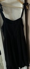 Little Black Dress Strap 💯 Cotton Womens Small 30” Chest Short Cocktail