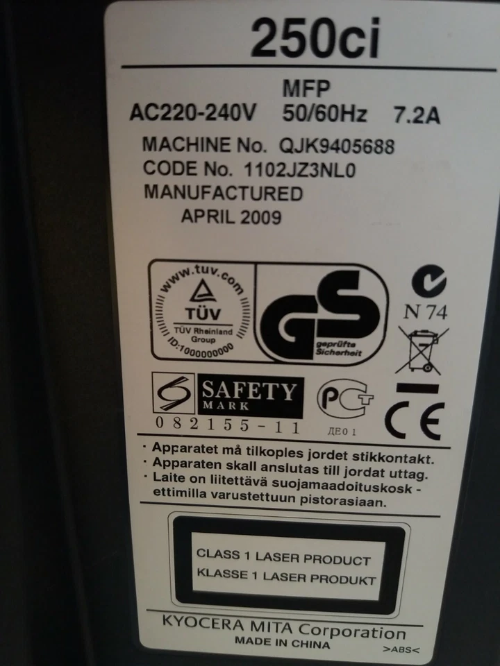 Kyocera Taskalfa 250ci  stampante usata - Immagine 2 di 2