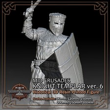 Crusader Knight Templar 6 - Scale 1/18 to 1/6 - 3D Resin Printed Figure Model