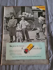 VTG Magazine Ad 1948 OrigKODAK Film Press The Button It Does The Rest PUMPKINS