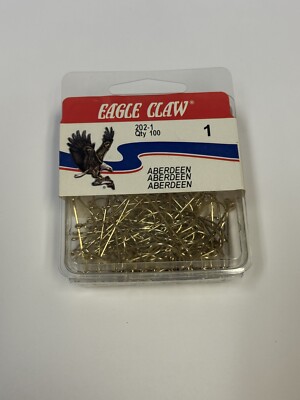 Eagle Claw 202 #1 100Ct Gold Aberdeen Hooks