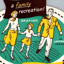 1950s Skateland Roller Skating Rink Label Sticker 5004 Supper Memphis Tennessee