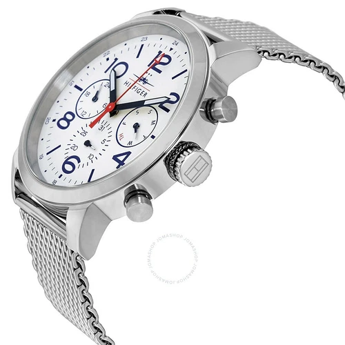 Tommy Hilfiger 1791233 Men’s Watch Quartz Stainless Steel White Dial 46mm NEW - Picture 3 of 4