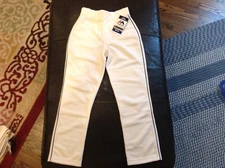 NWT Majestic Authentic MLB Baseball Pants White with Black Piping SZ Youth M