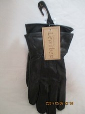 MENS NEW BLACK LEATHER GLOVES SIZE LARGE EXTRA SOFT LEATHER 100 WOOL LINING