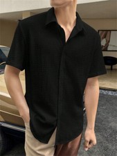 Men's Short Sleeve Button Down Shirt Casual Vacation Shirts Summer Top~`