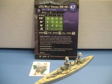 Axis Allies War at Sea CONDITION ZEBRA USS West Virginia BB 48 21/40 w card