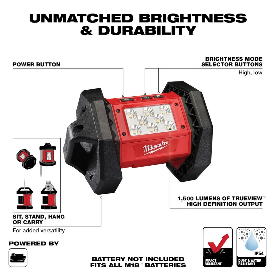 Milwaukee 2361-20 M18 ROVER 1500 Lumens Trueview LED Flood Light (Bare) - Image 2 of 4