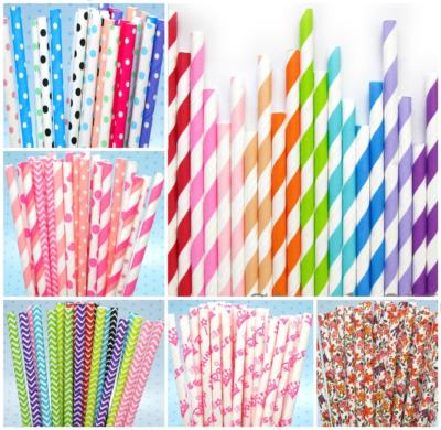 25 RETRO STREIFEN PAPIER TRINKHALME VINTAGE POLKA PARTY HOCHZEIT GEBURTSTAG * UK