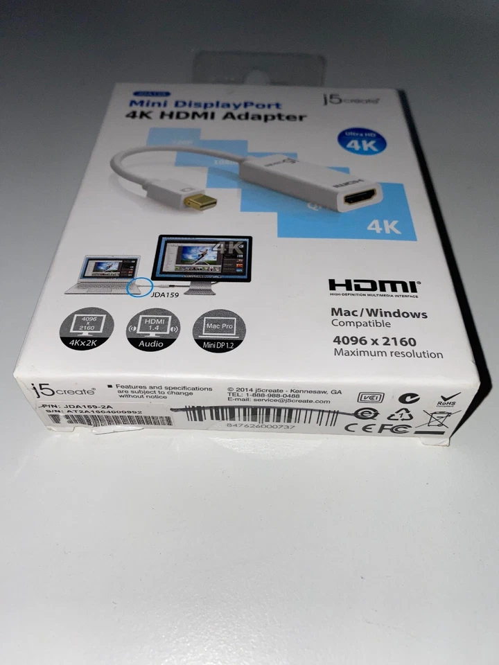 j5create Mini DisplayPort To HDMI(TM) 4K Converter, JDA159 - Image 2 of 4