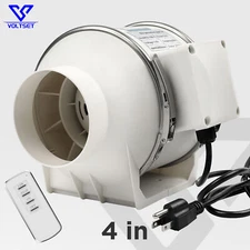 4 Inch Duct Fan - 280 CFM Inline Ventilation Exhaust Fan with Remote Control