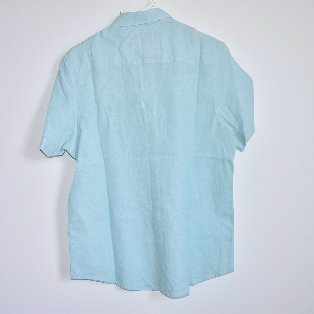 New! $50 TENTH + OCEAN Men's Linen Blend Shirt Canal Blue New! $50 TENTH + OCEAN Men's Linen Blend Shirt Canal Blue