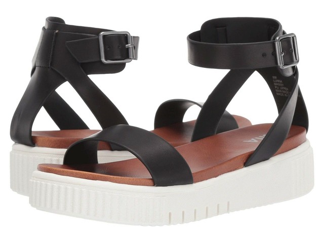 MIA Womens Zebra Lunna Platform Sole Adjustable Ankle Strap Sandal Open Toe 10 for sale online 