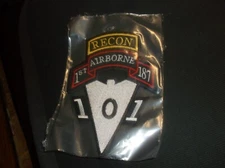 101st AIRBORNE- RECON 187th LARGE - Military Patch - 4 BY 5 1/2 INCH - NEW