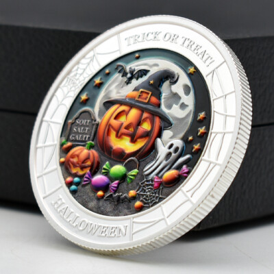 スワロフスキー クリスタル マグネット ハロウィン ハロウィーン Happy Halloween Memorial Coin Trick or Treat Jack-O'-Lantern
