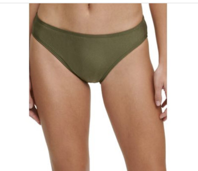 DKNY Classic Scoop Bikini Swim Bottom Moss Green Size L