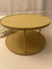 Vintage Rubbermaid Lazy Susan 2 Tier Round Turntable 10.5" harvest gold