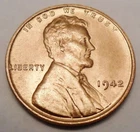 1942 P Lincoln Wheat Cent / Penny *BU / MS RED - MINT STATE RED* *FREE SHIPPING*